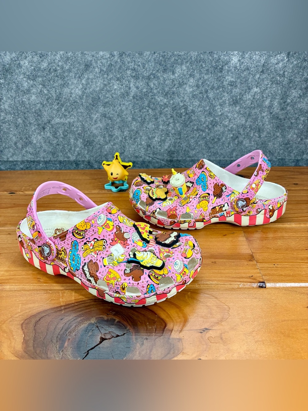 Disney Parks Eats CROCS Sz Mens 5 / Womens 7 Churro Dole Whip Popcorn Pink Clogs